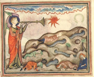 Chapter 8: The Third Trumpet - 'Wormwood'-The Cloisters Apocalypse- Early 14th century manuscript-Click for larger image